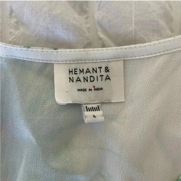 Hemant & Nandita botanical shimmer Zaina ruffle tiered mini dress - Picture 11 of 15